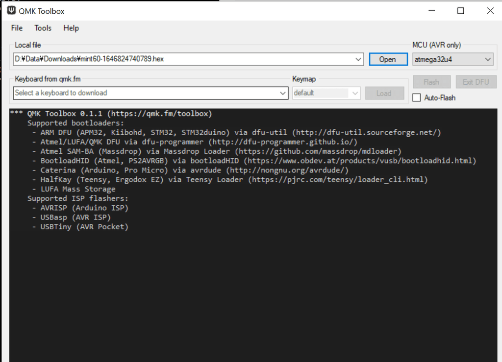 QMK Toolboxからファームウェアを焼く方法 Lilakey